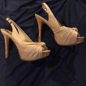 Nude Aldo peep toe heels